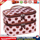 Portable Dual Layer Cosmetic Case Dot Beauty Makeup Toiletry Bag Organizer Newly