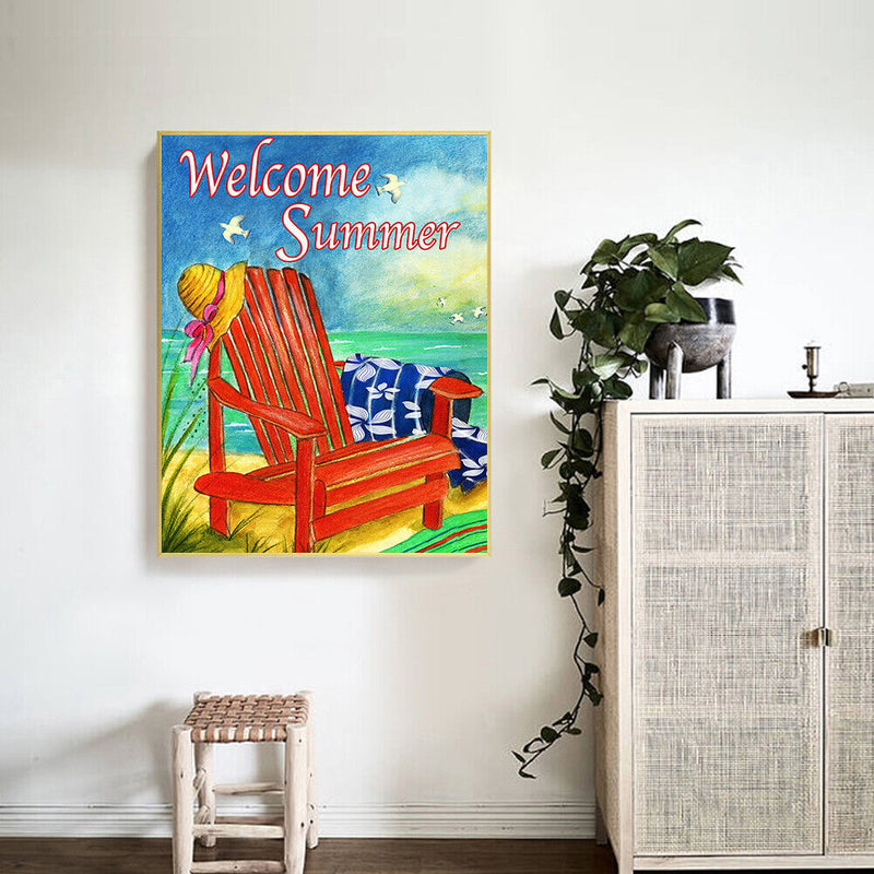 Paint by Number Kit On Canvas Oil Drawing Sea Loungers for Handicraft Enthusiast