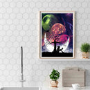 5D DIY Diamond Painting Colorful Moon Full Round Drill Mosaic Picture Kits