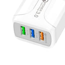 5V 2.4A 3 Port USB Smart QC 3.0 Fast Charging Travel Wall Phone Charger Adapter