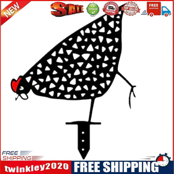 Acrylic Hollow Chicken Ornaments Backyard Lawn Stakes Yard Art Decor (B)