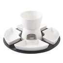 Hot White Dishes Forks Ceramic Pot Chocolate Fondue
