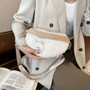 Women Retro Soft Warm Plush Handbags Autumn Winter Fluffy All-Match Phone Bags