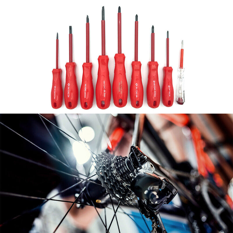 9pcs Professional Insulated Screwdriver Magnetic Slotted Phillips Screw Driver