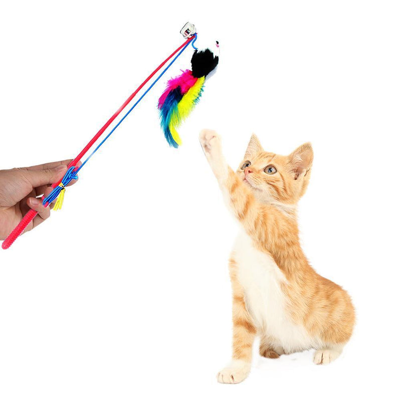 Rabbit Feather Mouse Rod for Cat Funny Playing Interactive Toys Pet Supplies