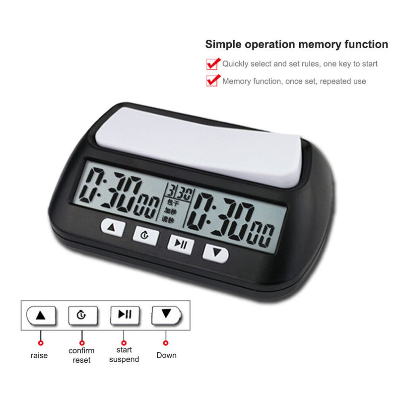 International Chess Clock Timer Digital Count Down Up Chess Game Stopwatch