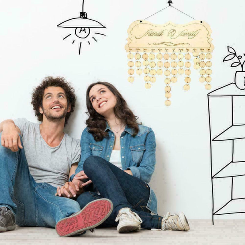 wooden birthday reminder board plaque sign hanging friend U Q8N3 calendar N9H4