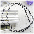Men Women Black Fashion Sports Hairband Hoop Metal Wavy Headband