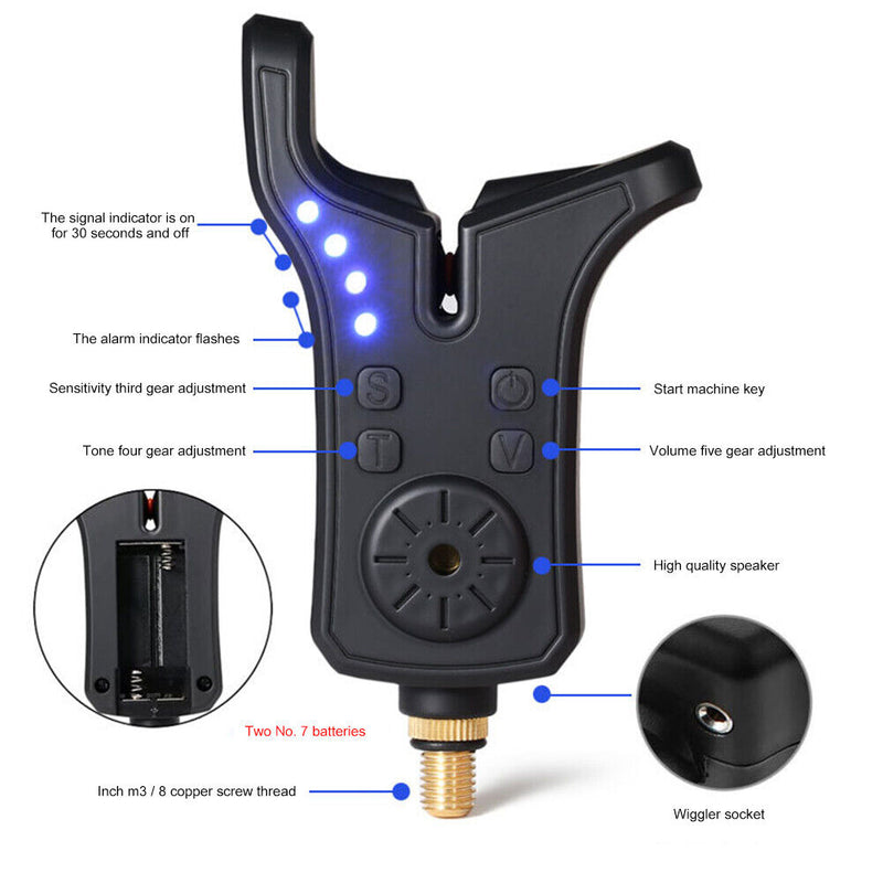 Night Fishing Alarm Waterproof Carp Fishing Bite Indicator Alert Fishing Tackle