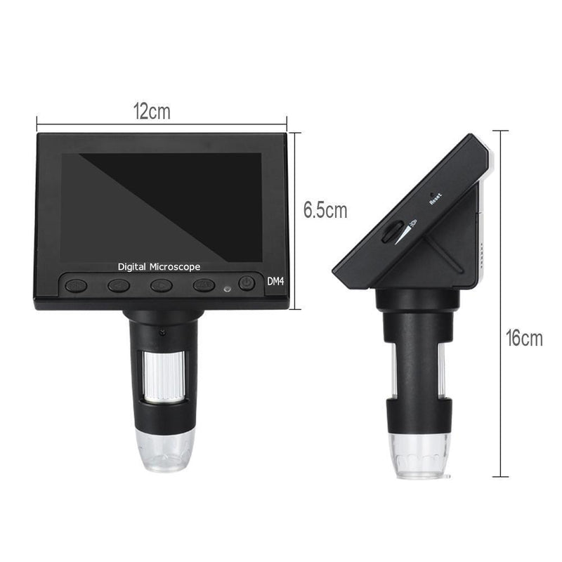 4.3inch LCD 1000X Desktop 8LED Digital MicroScope 2MP 720P Camera w/Stand Newly