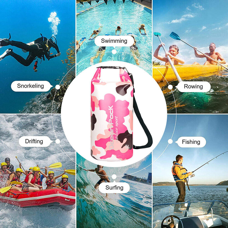 Waterproof Dry Bag Sack Swimming Kayak Canoe Boating Storage Pack (Pink 5L)