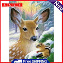 DIY Full Round Drill Rhinestone Diamond Painting Deer and Squirrels Handwork Art