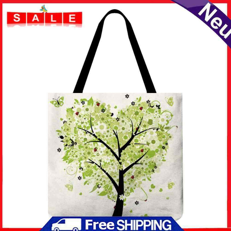 "Love Tree" Printed Shopping Bag, Casual, Large, 40x40cm