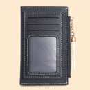Casual PU Leather Mini Purse Female Solid Tassel Zipper Wallet Mini Card Hold