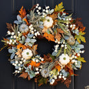 Home Decor Pumpkin Wreath Door Hanging Wreath Flower Garland Frost Leaf