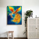 11CT Full Cross Stitch Golden Phoenix Stamped DIY Cotton Thread Needlework Craft
