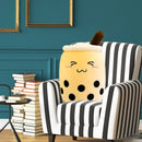 Child Bubble Tea Family Stuffed Plush Pillow Soft Cushion (Ivory Squint) Newly