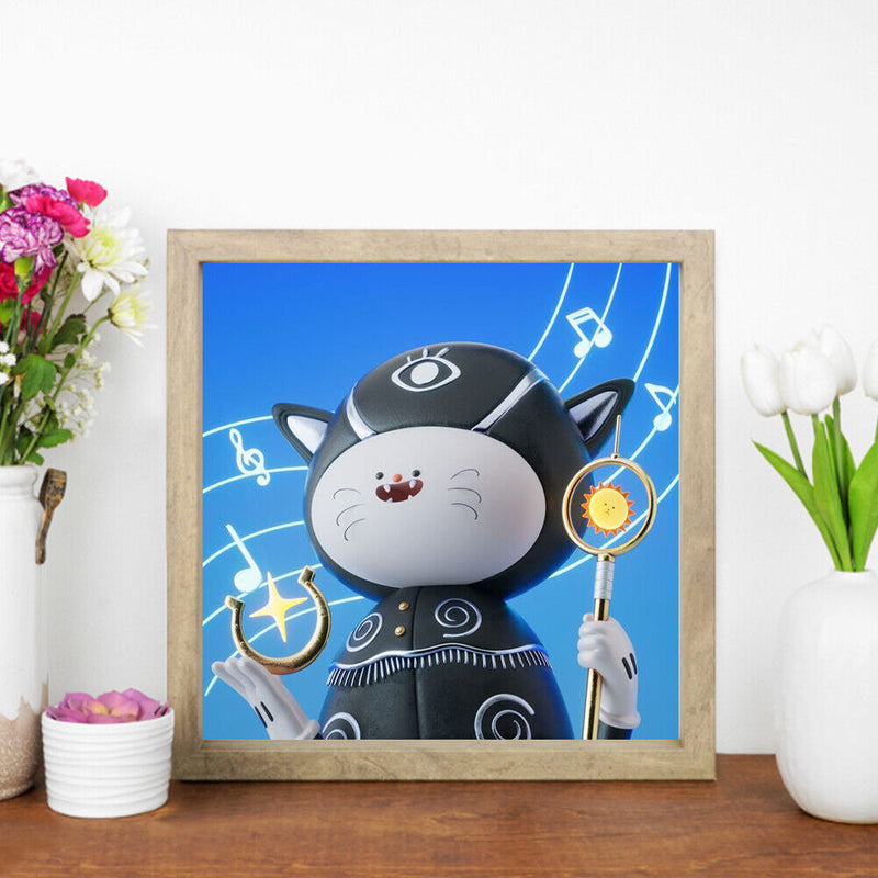 5D DIY Diamond Painting Kits Full Round Drill Cartoon Note Cat Mosaic Art