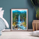 DIY Full Round Diamond Painting Waterfall Wall Picture Rhinestone Mosaic Ki