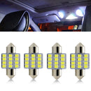 12SMD 31MM White Car LED Reading Bulbs Dome Lamp C5W Festoon Light For 4Pcs