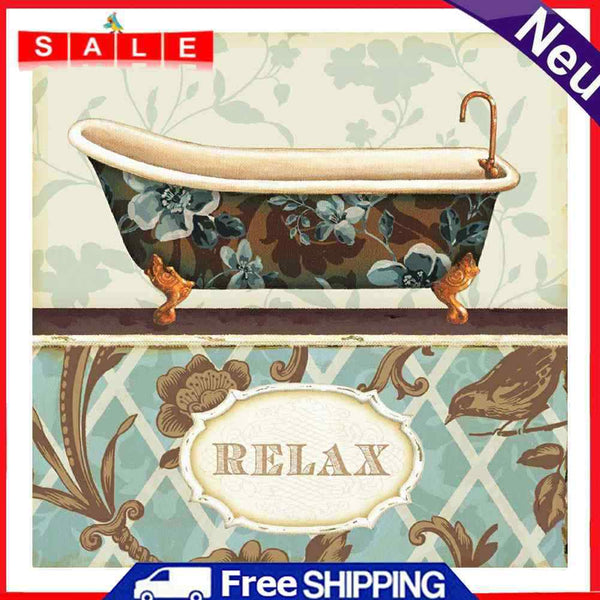 Oil Paint By Numbers Classical Bathtub Frameless Picture Craft Kit for Bedroom