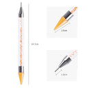 Dual Heads Dotting Wax Pen Point Drill Picker Nail Art Stud Dotter (Yellow)