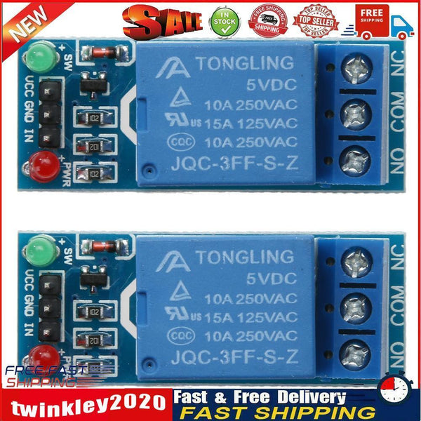 2pcs 1 Channel DC 5V Relay Switch Module for Arduino Raspberry Pi ARM AVR Newly