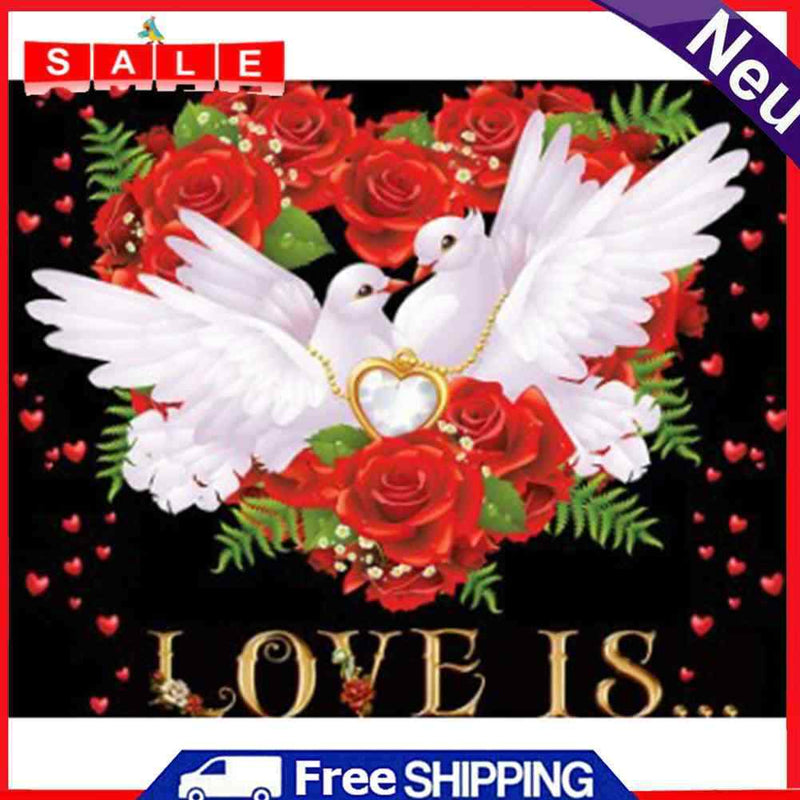 5D Full Round Drill Diamond Painting DIY Peace Dove Picture Rhinestones Craft