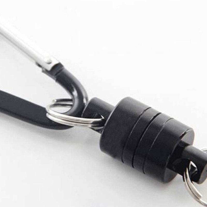 Magnetic Buckle Portable Carabiner Lure Magnet Hanging Clasp Holder (Black)