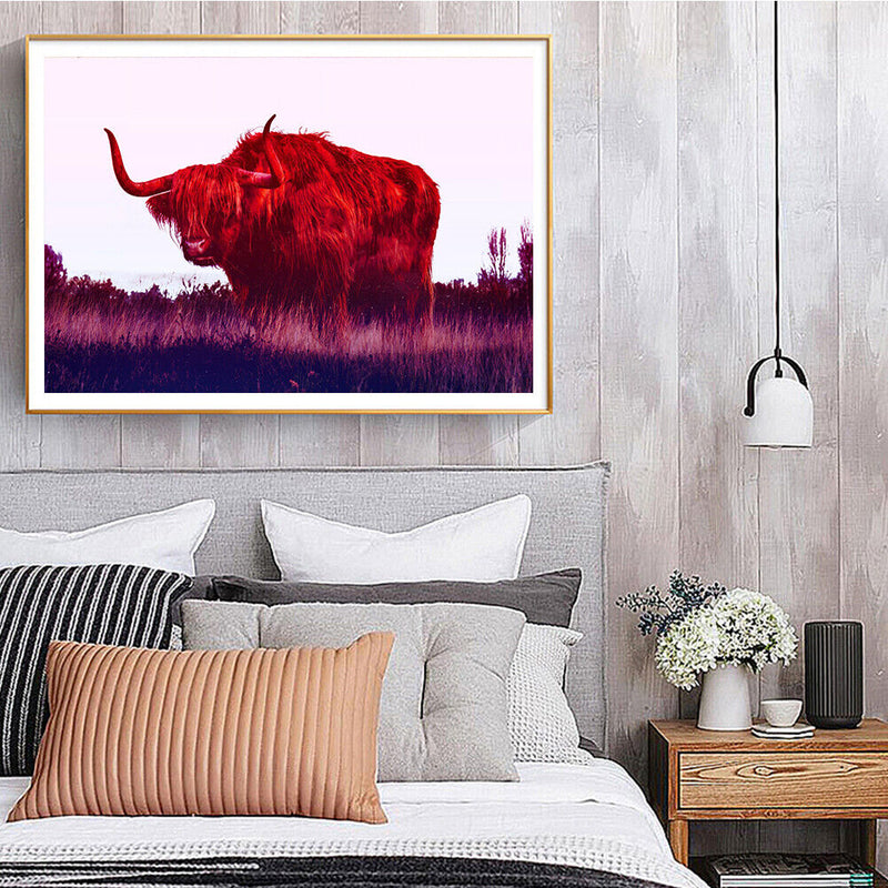 Cow Animal Pattern Digital Paint Frameless Hand Painted Oil Picture DIY Decor
