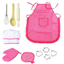 11pcs Kids Chef Set Cook Costume Apron Chef Hat Children Cooking Role Play Toys