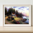 50x40cm Beach House Painting By Numbers DIY Canvas Hand Painted Picture Kit