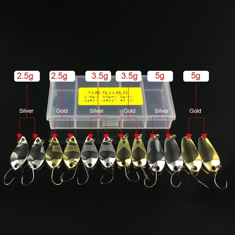Durable trout Spoon Spinner Fishing metal Lures Crank Bait Feather Treble Hook