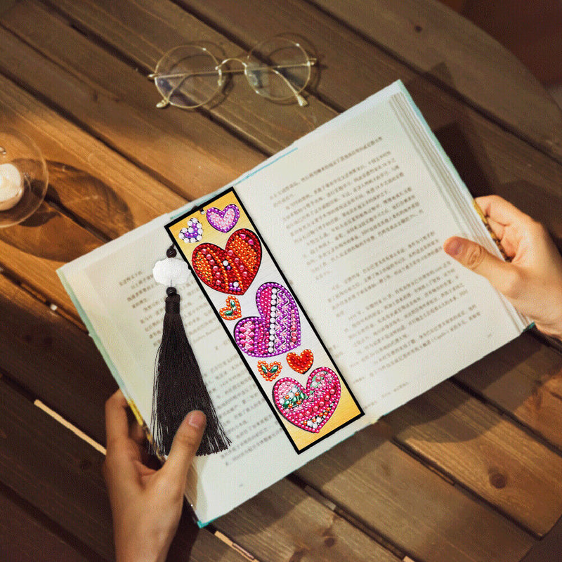 Leather DIY Special Shaped Diamond Painting Love Heart Tassel Bookmark Newly