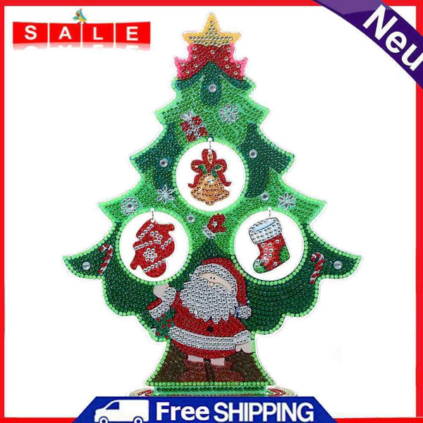 Christmas 5D DIY Luminous Diamond Xmas Tree Hanging Pendant Prop for Home Party