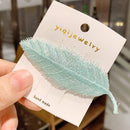 Simple Leaf Hair Clip Women Girls Korean Elegant Hairpins Headwear Bars
