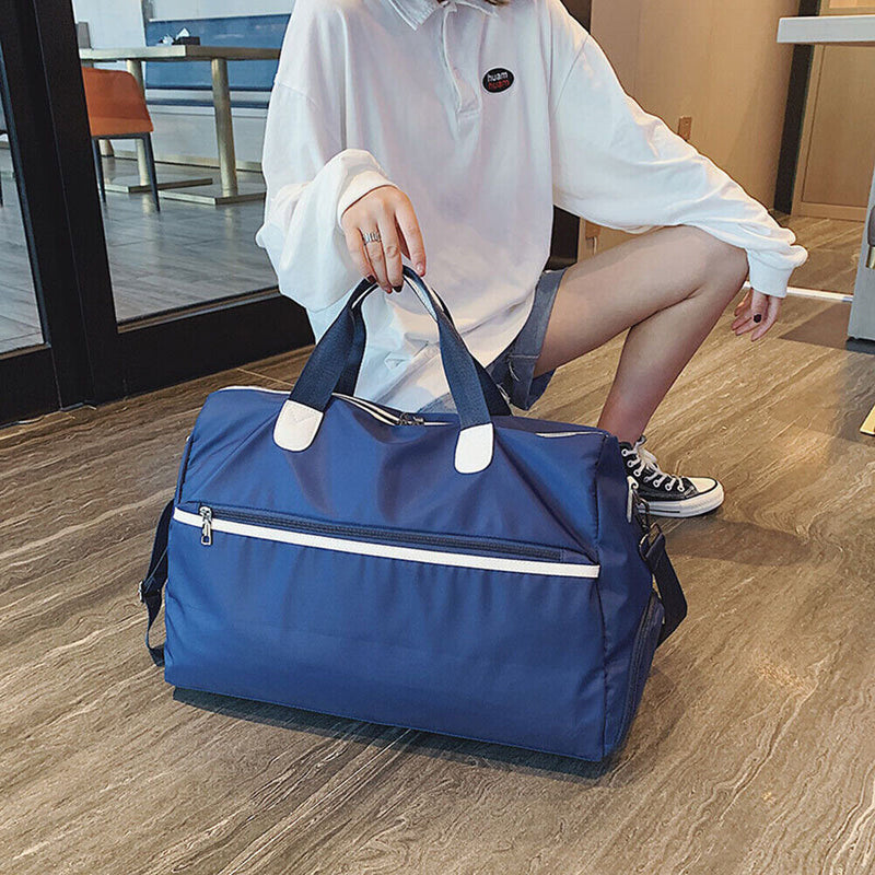 Fashion Women Yoga Fitness Waterproof Messenger Bag Luggage Handbag (Blue)l