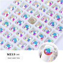 Light Round Shape Jewelry Making Rhinestones Flatback Nail Gems Set for Women