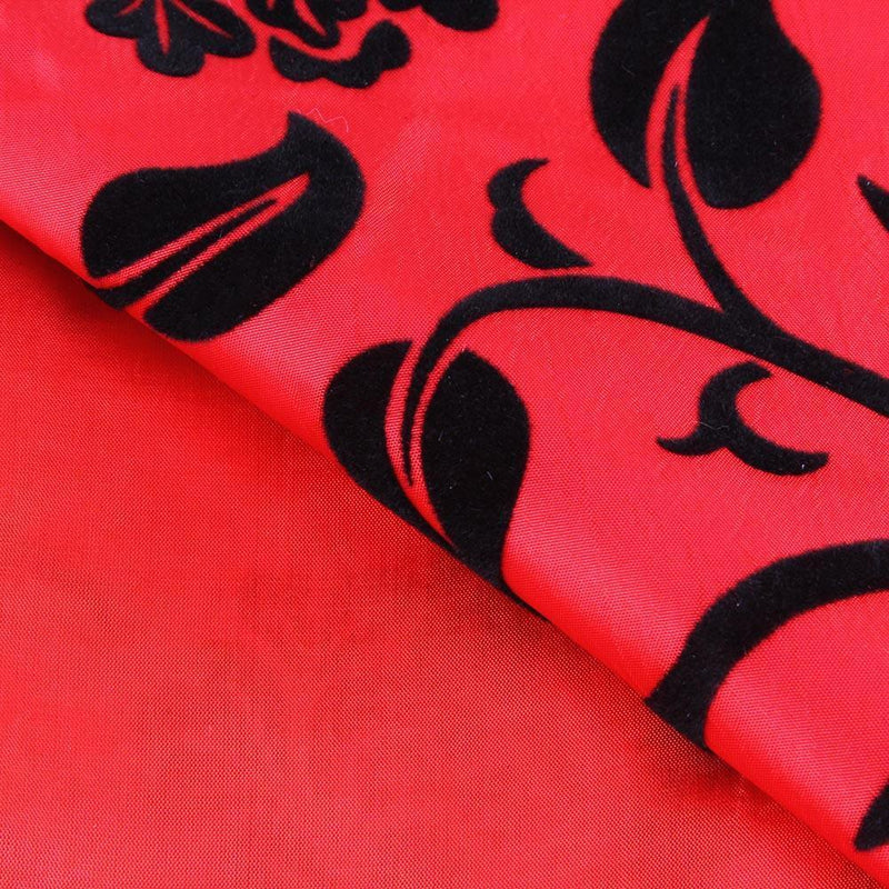 Chameleon Flocking Tablecloth Home Runners Dinner Table Flag Cover(Red)