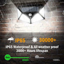 100 LED Solar Power PIR Sensor Motion Wall Light Outdoor Garden Waterproof hot.