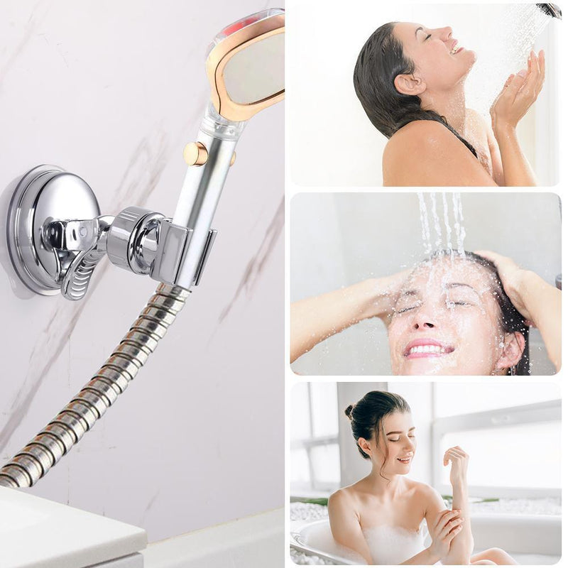 Adjustable Vacuum Suction Cup Wall Mounted Bathroom Shower Head Holder Rack