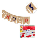 Veterans Day Linen Banners Party Supplies Linen Flag for Fireplace Doorway Porch