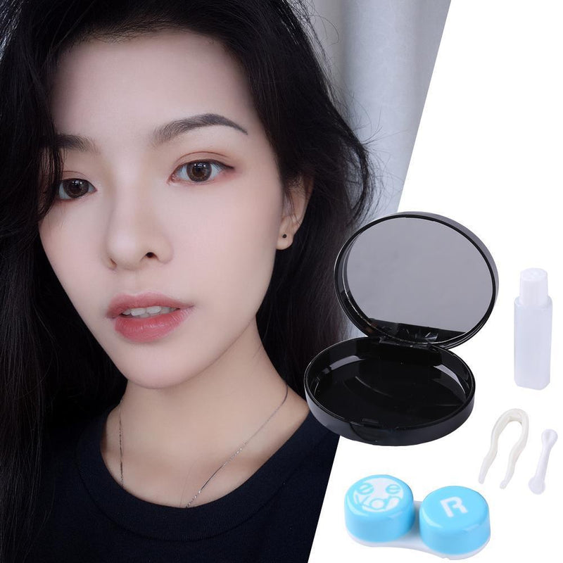 Portable Fashion Travel Square Contact Lens Case Set Glasses Wearing Tools