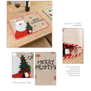 Christmas Placemat Tableware Cartoon Embroidery Pad Heat Insulation Meals Mats