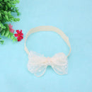 Cute Newborn Baby Girls Headband Bowknot Girls Headwear Headdress(White)
