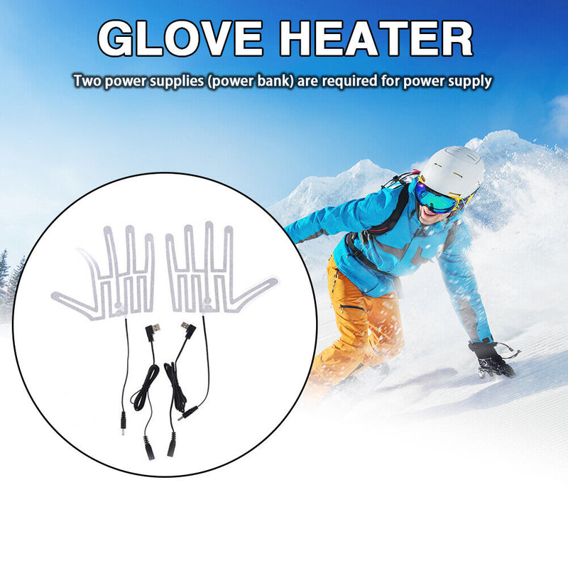 2pcs 5V Hand Warmer Heater USB Gloves Heated Pads Electric Heating Film Element