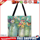 Vase and bird Printed Shoulder Shopping Bag Casual Large Tote Handbag