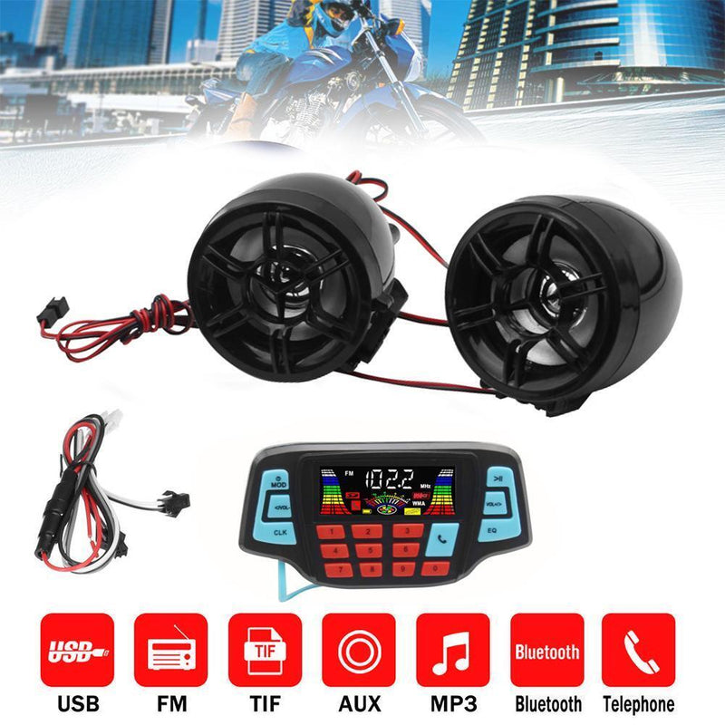 Waterproof Motorcycle Audio System USB TF Bluetooth-compatible FM Radio MP3
