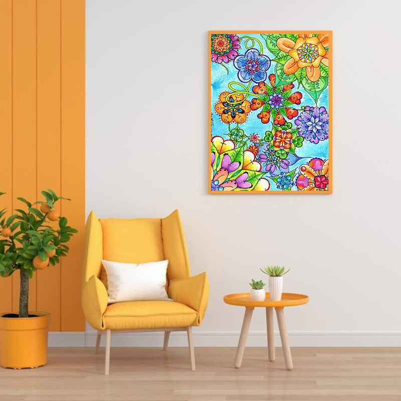 Colorful Flower Oil Paint By Numbers Kit DIY Acrylic Painting on Canvas Crafts