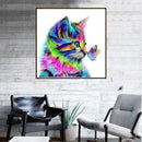 Cat Butterfly 5D Full Drill Diamond Painting Embroidery DIY Cross Stitch(A)